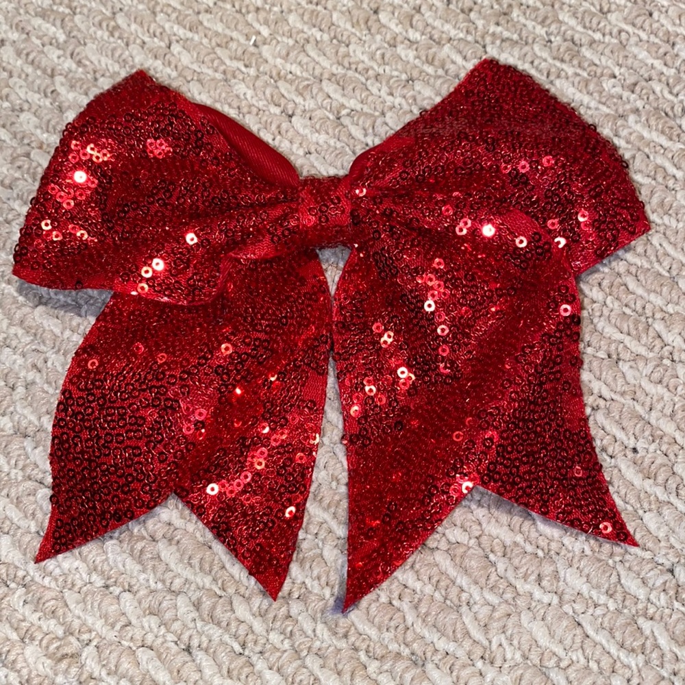 Red Sequin Cheer Bow
